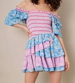 Fancy Boutique floral ruffle girly mini dress thumbnail 1