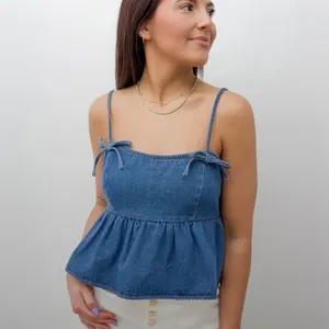 American Eagle Outfitters Denim Blue Peplum Cami thumbnail 2