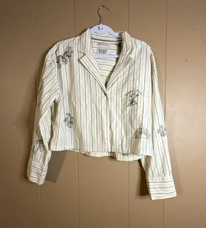 Scotch & Soda Embroidered Notch Lapel Stripe Shirt thumbnail 1