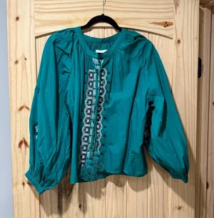 Green floral shirt Size M thumbnail 1