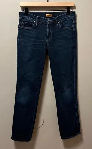 Mother The Rascal Cuff Meet Me at Midnight Jeans Women's 26 Dark‎ Wash Denim thumbnail 1