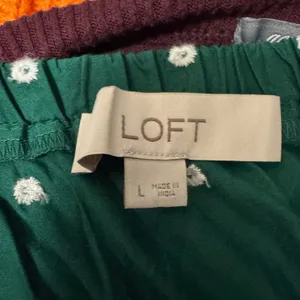 2097 | LOFT Boho Eyelet Embroidered Scallop Hem Cotton Dress Green Womens L thumbnail 7