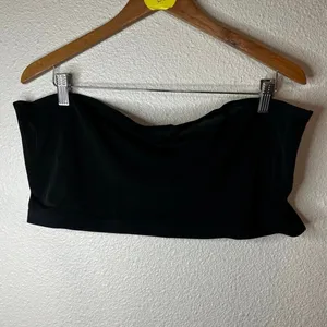 Skims black powermesh sheer strapless bandeau bra 4X plus thumbnail 6