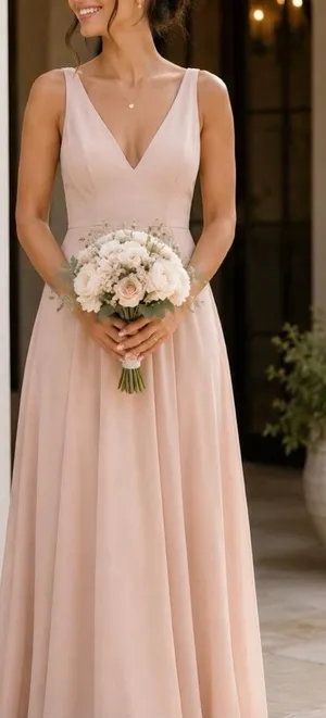Show Me Your MuMu Dusty Blush V-Neck Maxi Dress Size XS thumbnail 1