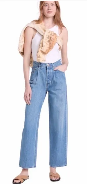 Mother Snacks Pleated Fun Dip Puddle Jeans thumbnail 1