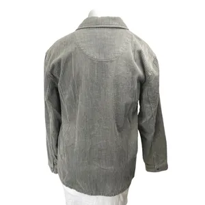 Urban Outfitters Ryder Men's Gray Corduroy Zip Up Long Sleeve Shirt Jacket Top L thumbnail 2