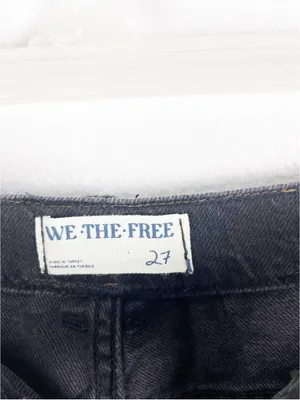 FREE PEOPLE We The Free Black Crossroads Boyfriend Barrel Jeans Size 27 Slouchy thumbnail 3