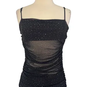 AFRM Jennan Rhinestone Illusion Maxi Dress Mesh Mid Section Black Size M thumbnail 5