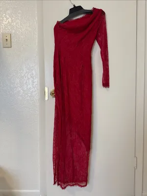 Lovers + Friends Red Lace Asymmetrical Maxi Dress Size XS thumbnail 7