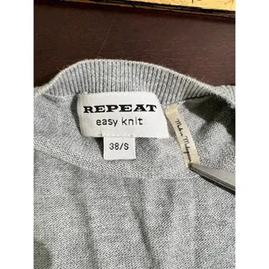 REPEAT Easy Knit Gray Cotton Viscose‎ Crewneck Relaxed Sweater Size 38 S thumbnail 4