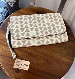 Threads Batik Style Clutch With Strap Multiple Inside Compartments Card Slots thumbnail 1