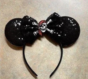 Adorable Pirate spooky themed headband Mouse ears thumbnail 1
