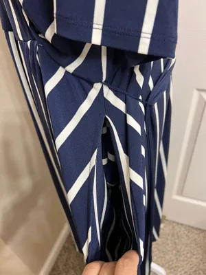 Torrid NWT Navy Blue & White Striped Wrap Maxi Dress 2X Plus Size thumbnail 6