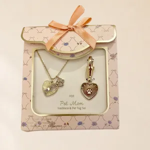 A New Day‎ Pet Mom Necklace and Pet Tag Set 14k Gold Dipped Cubic Zirconia New thumbnail 2