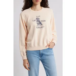 MOTHER The Biggie Concert Graphic Sweatshirt in Cat Got Your Tongue Size Small thumbnail 2