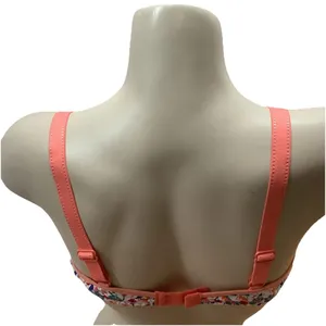 Massam Size Large Peach Floral Lace Underwire Bra. Made in Brazil New. thumbnail 3