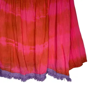 Natural Life Live Happy Tunic Top L/XL Boho Fringe 100% Lightweight Cotton thumbnail 4