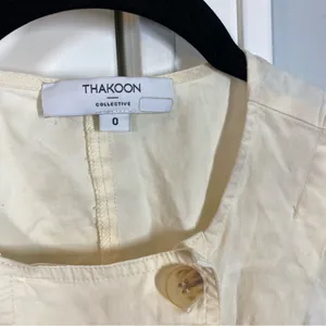 Thakoon Collective Asymmetric Jumpsuit Cream Womens Size 0 Designer contemporary thumbnail 4