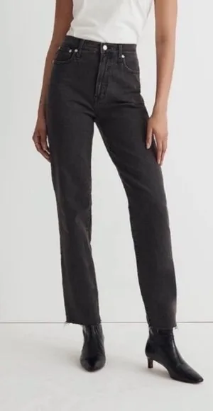 Madewell Perfect Vintage Straight Jeans in Black Size 25 thumbnail 1
