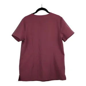 FIGS Technical Collection Casma V‎ Neck Scrub Top Womens Small Burgundy Stretch thumbnail 2