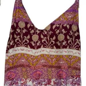 Free People Leona Floral Printed Jumpsuit Lilac Size Medium Boho Beachy Festival thumbnail 9