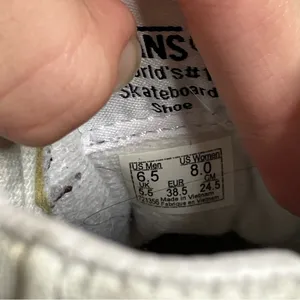 Vans all white canvas hightop‎ sneakers unisex sizing thumbnail 7
