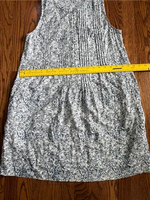 Faherty Isha Dress XS Cream Imma Floral Linen Blend Pintuck Mini Dress NWOT thumbnail 13