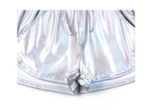 NEW Metallic Shorts Shiny Sparkly Drawstring Shorts S thumbnail 4