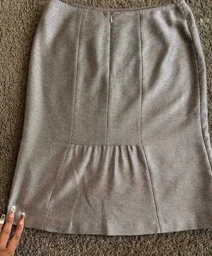 Silver color-Classic Women's Neutral Pencil Skirt -mixed with wool thumbnail 1