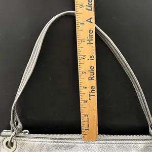 COACH 18996 Poppy Metallic Silver Leather Hippie Shoulder Crossbody Bag thumbnail 9