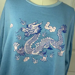 SHEIN blue dragon graphic crewneck thumbnail 2