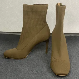 INC‎ Knit Sock Boots Women's Stiletto Heel Pull On Ankle Chic Taupe 8.5M EUC thumbnail 9