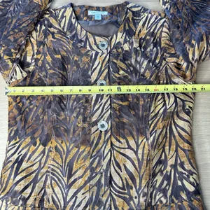 COLDWATER CREEK Size 12 Animal Print Brown Jacket Blazer Tiger Boho City Glam thumbnail 8