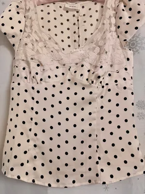 Women's polka dot short sleeve blouse thumbnail 2
