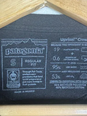 Patagonia Womens S Uprisal Crew Black Graphic Sweatshirt Gorpcore Outdoor Hiking thumbnail 5