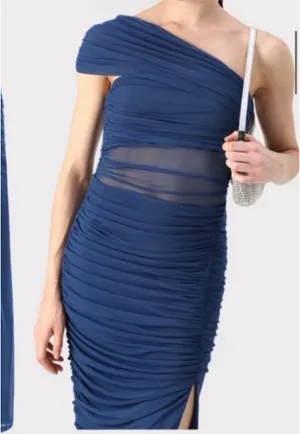 Abercrombie Mesh Off-The-Shoulder Asymmetrical Draped Maxi Dress thumbnail 2