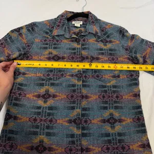 Ariat Re-AL Relaxed Fit Southwestern Jacquard Button Down Shirt Blue Purple Sz M thumbnail 6