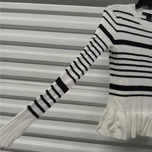 French Connection Crew Neck Peplum Sweater Womens Small Long Sleeve Stretch Knit thumbnail 8