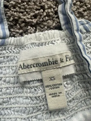 Abercrombie & Fitch Light Blue and White Striped Mini Dress thumbnail 4