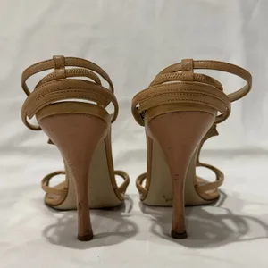 Bottega Veneta Nude Leather Strappy Stiletto Sandals Heels 39 Italy thumbnail 6