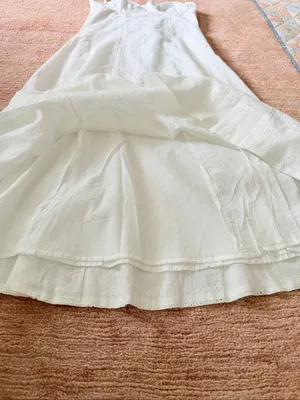 Zara White Eyelet Cotton Midi Sundress Corset Bustier Adjustable Straps NWT M thumbnail 8
