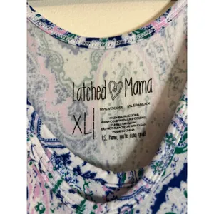 Latched Mama Maxi Dress Paisley Print Purple Blue Green XL Sleeveless‎ V Neck thumbnail 3