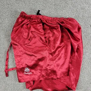 Ohio State Pajama Shorts Set Womens L Red Satin Embroidered Buckeyes Logo Pocket thumbnail 5