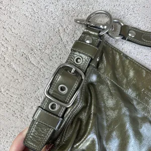 Vintage Coach Metallic Gold Patent Leather Bag Slouchy Hobo thumbnail 2