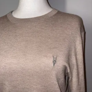 ALL‎ SAINTS Taupe Crew Neck Long Sleeve Sweater Lightweight thumbnail 2