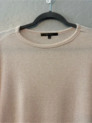 Quince beige cream colored lightweight high low long sleeve sweater small thumbnail 2
