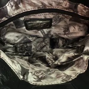 Junior Drake Black Leather Zipper‎ Shoulder Bag thumbnail 7