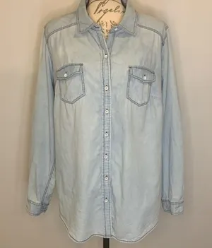 button front chambray shirt size 1 (14/16) thumbnail 1