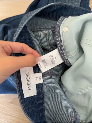 Evereve 31 Wide Leg Trouser Jeans Dark Wash Medium Relaxed thumbnail 6