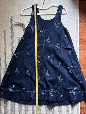 Anthropologie The Keiko Embroidered Denim Mini Dress by Maeve NWT Size: XXS thumbnail 10